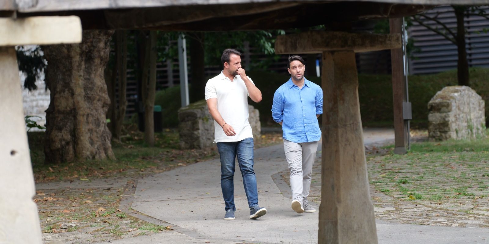 Álvaro Queipo y Andrés Ruiz en el Pueblo de Asturias de Gijón