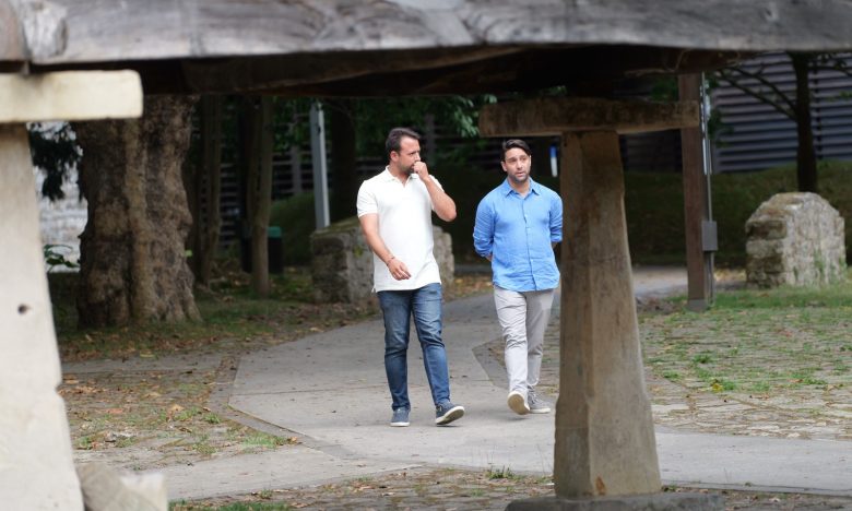 Álvaro Queipo y Andrés Ruiz en el Pueblo de Asturias de Gijón